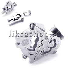 Кулон для влюбленных KL012.3 Сердце с клевером