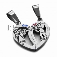 Кулон для влюбленных KL063 Романтичное сердечко