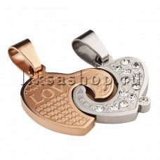 Кулон для влюбленных KL082 Оригинальные парные сердца