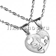 Кулон для влюбленных KL092.3 Двойное сердечко