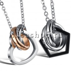 Кулон для влюбленных KL102 Кольца и сердечко Кулон для влюбленных KL102 Кольца и сердечко